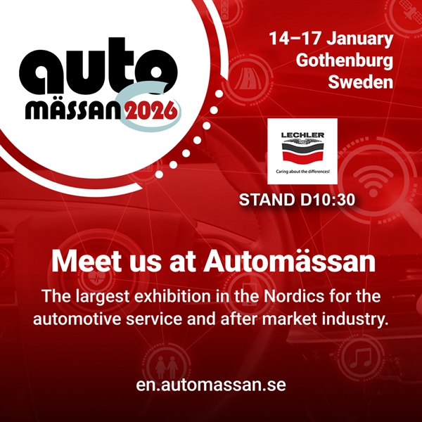 Lechler at Automässan 2026: high efficiency solutions and biobased refinish products